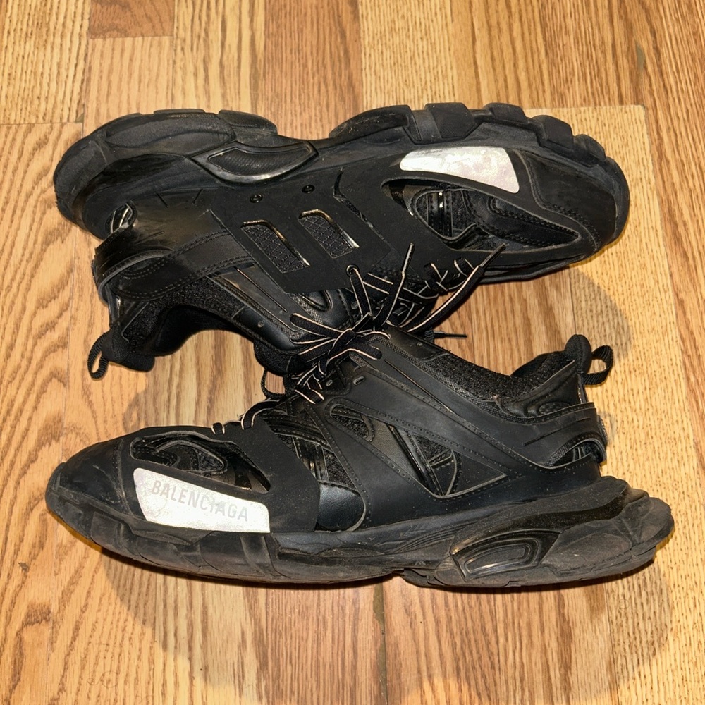 Balenciaga Black Men's Tactical-Style Lace-Up Sneakers